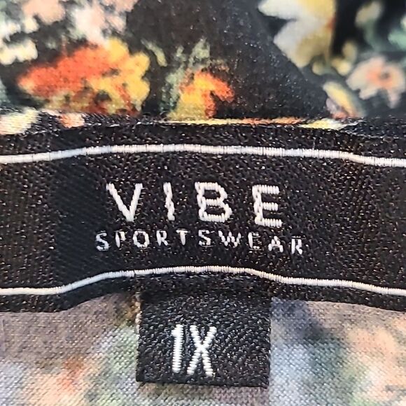 Vibe Black Floral Dress, Ruffled Hem, Size 1X - Picture 11 of 11